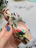 Moonstone Pipe Roses and Crystals Porcelain Ceramic Smoking Pipe