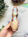 Moonstone Pipe Roses and Crystals Porcelain Ceramic Smoking Pipe