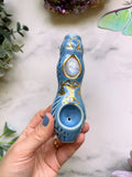 Libra Moonstone Pipe Zodiac Sign Porcelain Ceramic Smoking Pipe