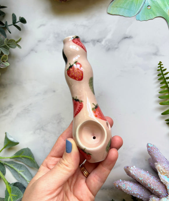 Strawberry Pipe Porcelain Ceramic Smoking Pipe