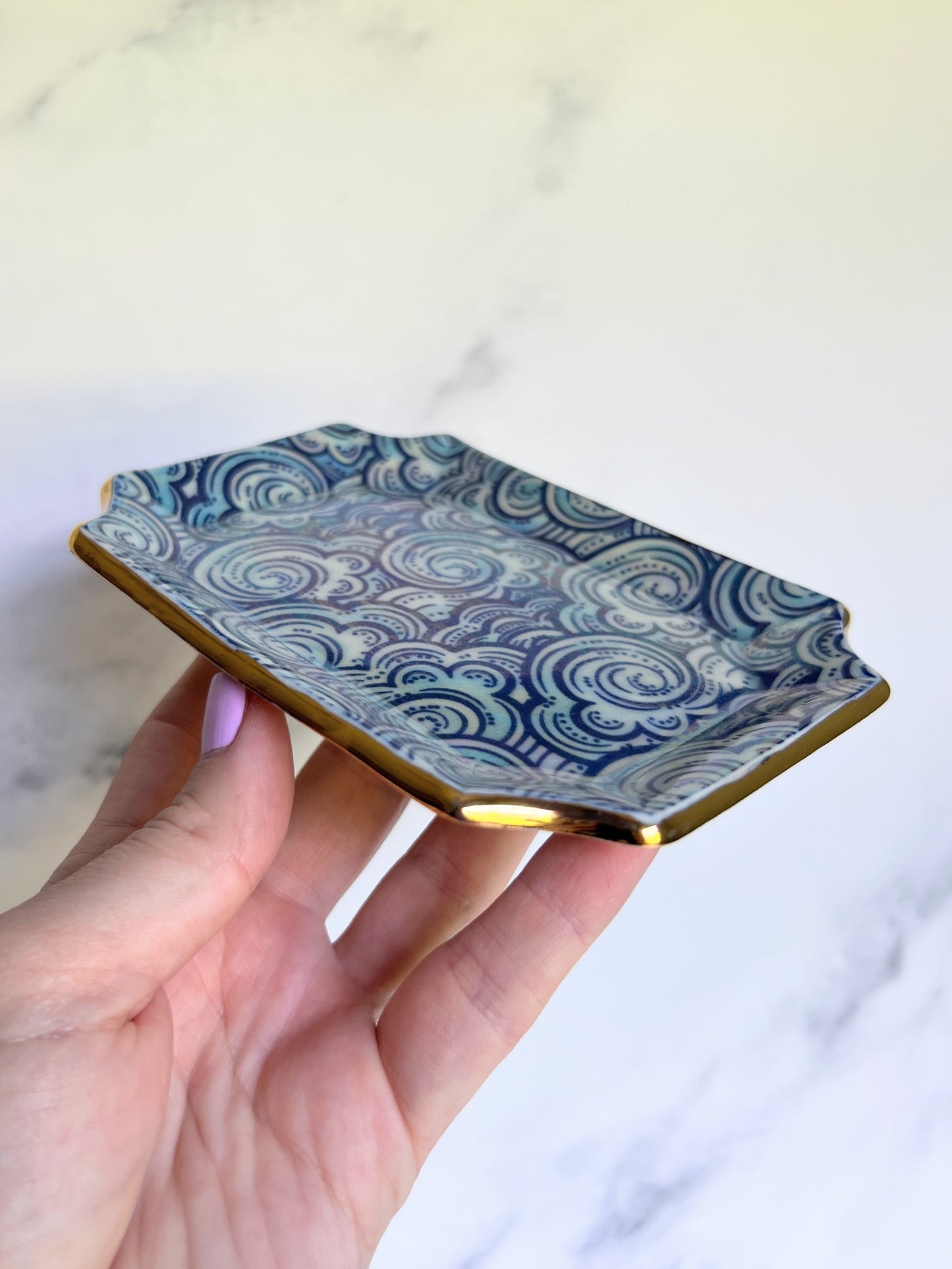 Dreamy Cloud Tray Plate Iridescent Altar Tray Witchy Jewelry Dish