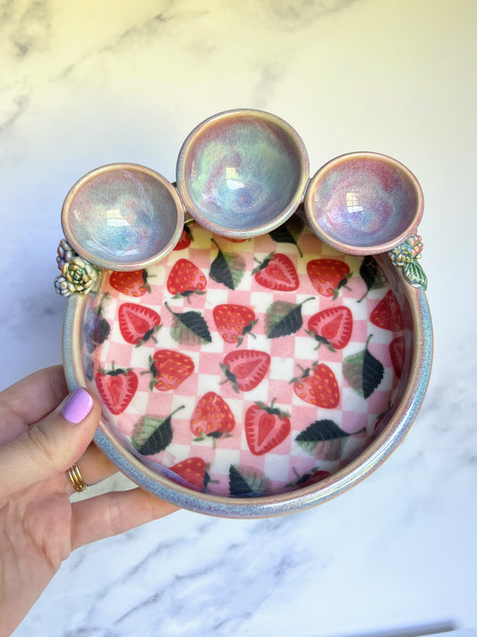 Strawberry succulent Tray Pink Altar Tray Witchy Jewelry Dish