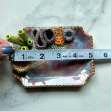 Rectangle Coral Reef Dish Iridescent Altar Ring Jewelry Dish