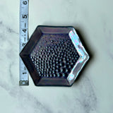 Textured Hex Dish Square Iridescent Altar Ring Jewelry Tray