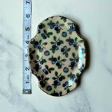 Gold Bluberry Dish Square Iridescent Oval Altar Ring Jewelry Tray