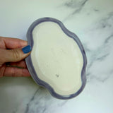 Purple Snake Oval Dish Square Iridescent Altar Ring Jewelry Tray