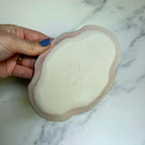 Textured Oval Dish Square Iridescent Altar Ring Jewelry Tray