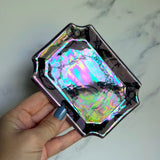Purple Mushroom Dish Square Iridescent Altar Ring Jewelry Tray