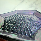 Textured Hex Dish Square Iridescent Altar Ring Jewelry Tray
