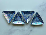 4 Piece Set - Cloud Triangle Dish Iridescent Altar Ring Jewelry Tray