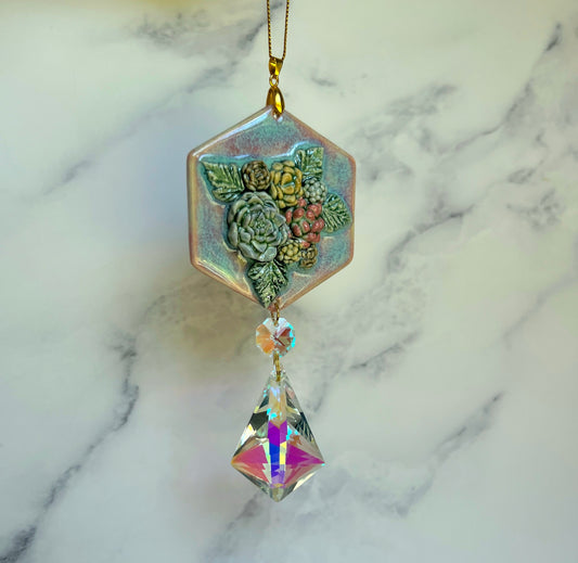 Succulents Sun Catcher Wall Hanging Decor