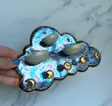 3 Dish Cloud Jewelry Wall Hanging Necklace Display with Ring Dishes #2