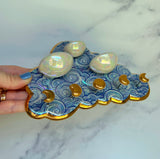 Very Slightly IMPERFECT 3 Dish Cloud Jewelry Wall Hanging Necklace Display with Ring Dishes #3