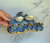 4 Dish Cloud Jewelry Wall Hanging Necklace Display with Ring Dishes