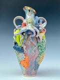 Octopus Coral Reef Vase with Quartz Crystals