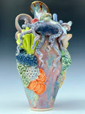Octopus Coral Reef Vase with Quartz Crystals
