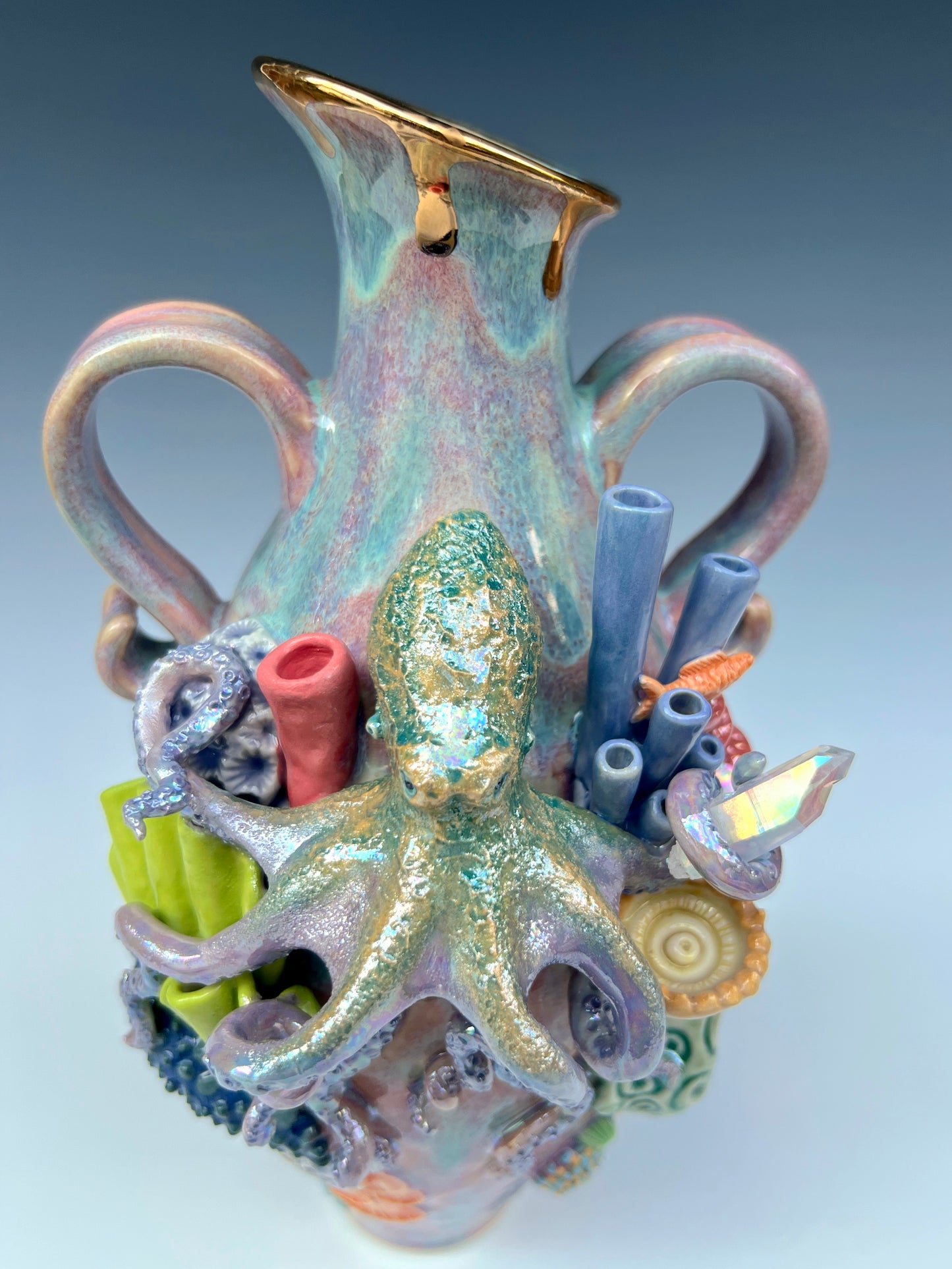 Taza de abulón, taza de café de porcelana de ensueño de la diosa ballena, taza de arcilla de cerámica