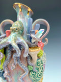 Octopus Coral Reef Vase with Quartz Crystals