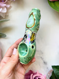 Moonstone Pipe Skull Butterfly Porcelain Ceramic Smoking Pipe