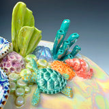 Sea Turtle Coral Reef Dish with Mini Bowls Iridescent Altar Ring Jewelry Tray 2