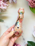 Rose Quartz Heart Pipe Strawberry Butterfly Ceramic Porcelain Smoking Pipe