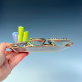 Sea Turtle Coral Reef Dish with Mini Bowls Iridescent Altar Ring Jewelry Tray Opal