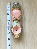 Rose Quartz Heart Pipe Luna Moth Monstera Leaf Ceramic Porcelain Smoking Pipe