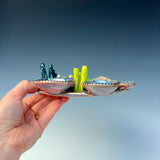 Sea Turtle Coral Reef Dish with Mini Bowls Iridescent Altar Ring Jewelry Tray Opal