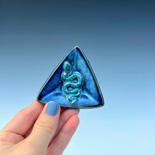 Mini Snake Dish Round Iridescent Altar Gold Star Jewelry Tray Triangle