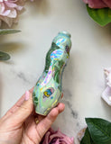 Opalite Star Pipe with Ice Cream and Monstera Leaves Porcelain Smoking Pipe