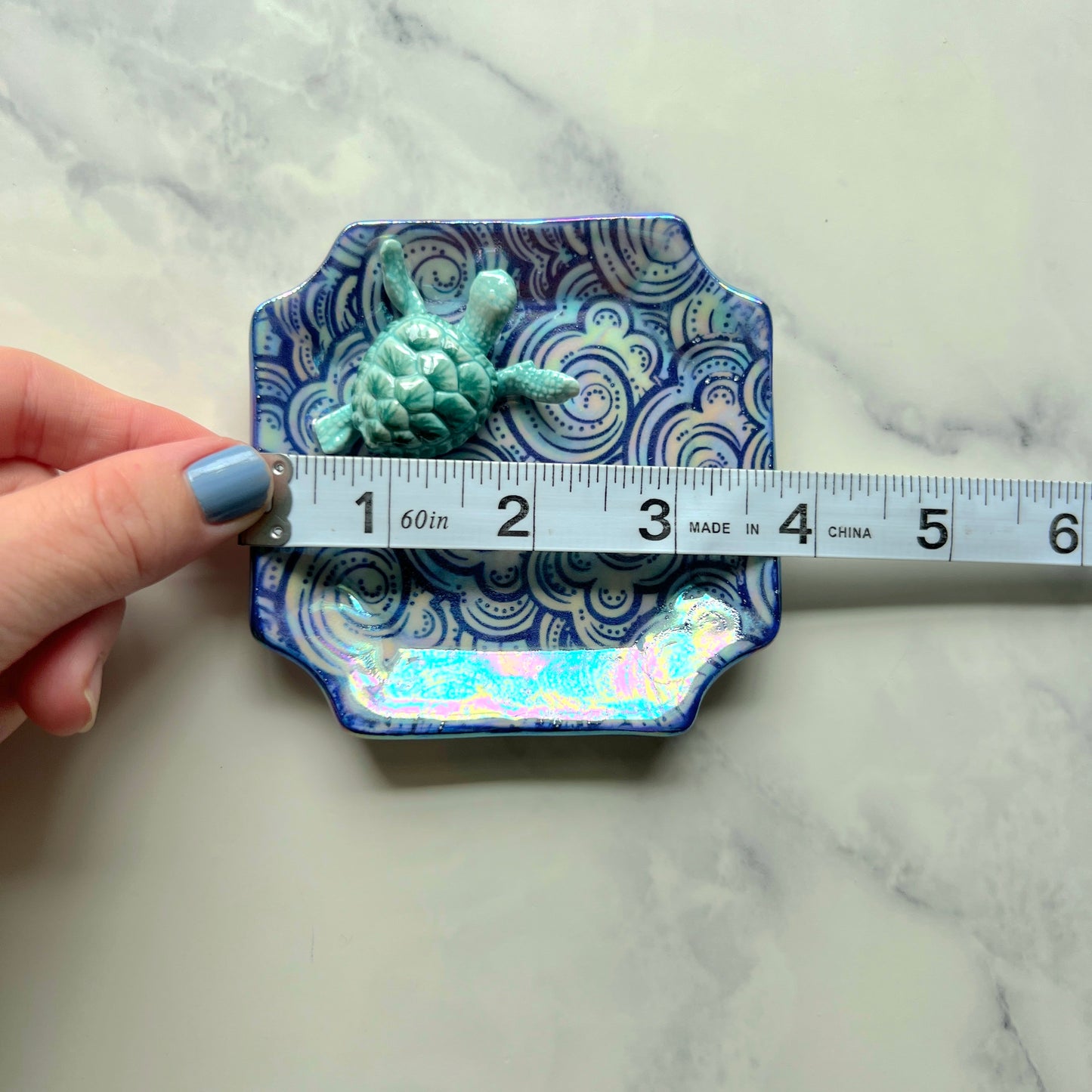 Turtle Cloud Iridescent Altar Ring Jewelry Tray