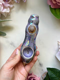 Spirit Quartz Pipe Witchy Purple Crystal Porcelain Ceramic Smoking Pipe