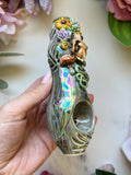 Wolf Skull Pipe with Snake and Succulent Porcelain Ceramic Smoking Pipe