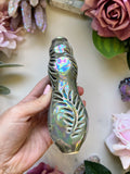 Wolf Skull Pipe with Snake and Succulent Porcelain Ceramic Smoking Pipe