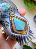 Opal Pipe,  Mushroom Goddess Porcelain Ceramic Smoking Pipe