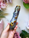 Mystic Quartz Pipe  Mushroom Goddess Waterfall Glaze Porcelain Ceramic Smoking Pipe