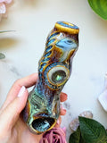Mystic Quartz Pipe  Mushroom Goddess Waterfall Glaze Porcelain Ceramic Smoking Pipe