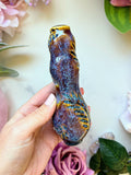 Mystic Quartz Pipe  Mushroom Goddess Waterfall Glaze Porcelain Ceramic Smoking Pipe