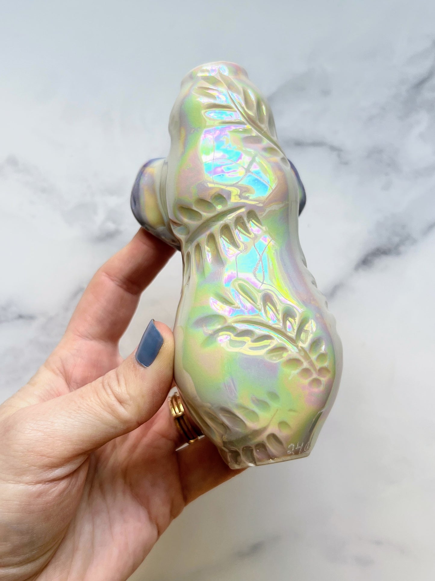 Opal Elephant Pipe,  Porcelain Ceramic Smoking Pipe