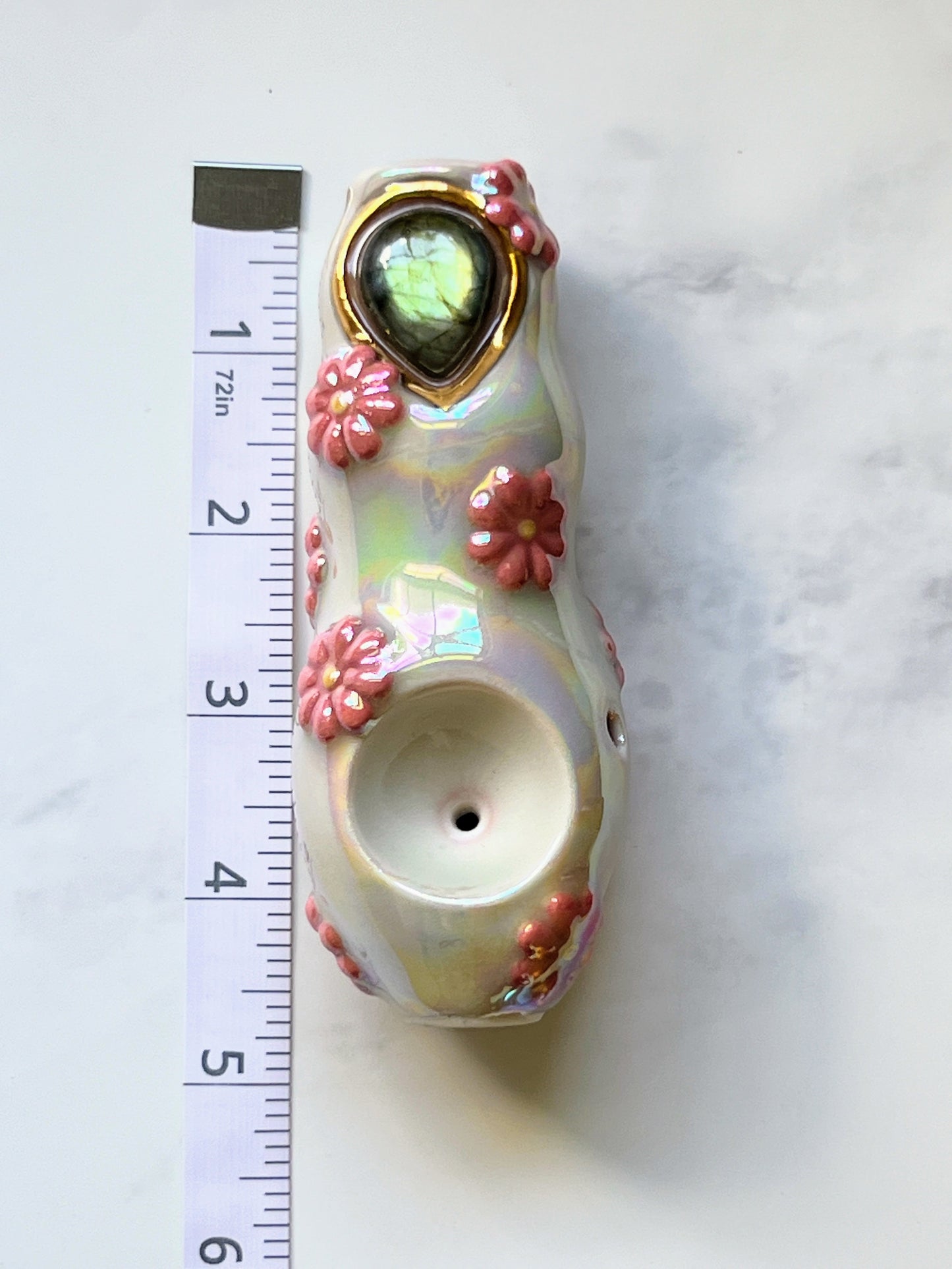 Labradorite Daisy Pipe Porcelain smoking Pipe Ceramic Pipe