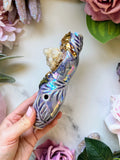 Angel Aura Spirit Quartz Pipe Opal Butterfly Triple Moon Crystal Porcelain Ceramic Smoking Pipe