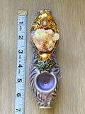 Angel Aura Spirit Quartz Pipe Opal Butterfly Triple Moon Crystal Porcelain Ceramic Smoking Pipe