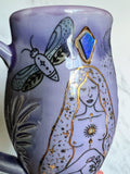 Yoga Goddess Mug, Witchy Snake with Opal Porcelain Mug, Pottery Mug, Hand made Mug
