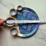 4 Dish Cloud Dish, Iridescent Altar Ring Jewelry Tray Pink Dishes C