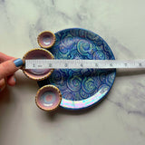 3 Dish Cloud Dish, Iridescent Altar Ring Jewelry Tray Pink Dishes D