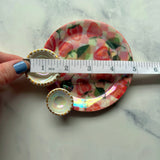 2 Dish Strawberry Tray, Iridescent Altar Ring Jewelry Dish