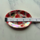 Lil Oval Strawberry Dish Iridescent Ring Tray