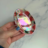 Lil Oval Strawberry Dish Iridescent Ring Tray