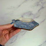 Hexagon Cloud Tray, Iridescent Altar Ring Jewelry Soap Tray