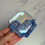 Square Cloud Tray, Iridescent Altar Ring Jewelry Soap Tray